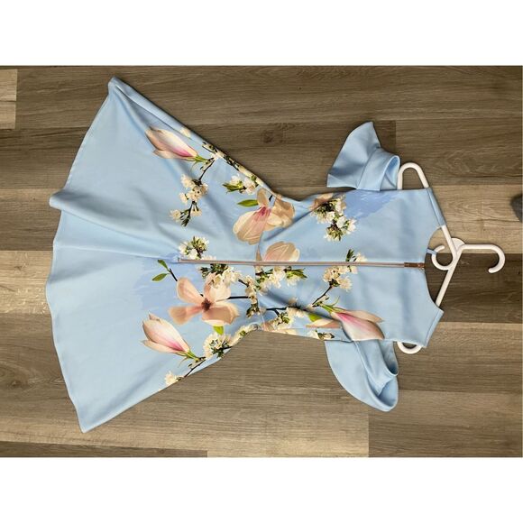 Ted Baker Effrae Harmony Cold-Shoulder Dress - Pale Blue, Sz 1 (Small) - Picture 11 of 11